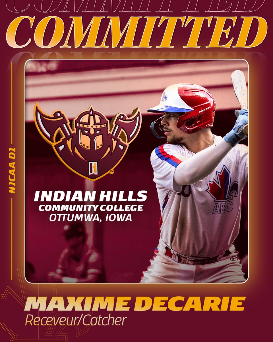 ABCacademie's tweet photo. 🔵⚪️🔴 Commitment Alert 🔵⚪️🔴

Maxime Decarie, from SE De Mortagne, has committed to Indian Hills Community College, an NJCAA program, to pursue his dream. Congratulations to Maxime on this exciting opportunity and best of luck moving forward! ⚾

@Decarie_max8 X @IHCCBaseball https://t.co/yYHXmyU3Kr