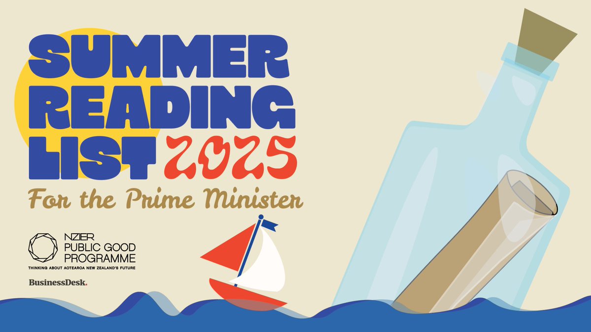 Only one more day until we release the NZIER 2025 Summer Reading List for the Prime Minister. Don’t miss this final chance to enter the giveaway -– closing at 6 pm today – details in our pinned post! 

Register for the livestream here: ap1.hubs.ly/y0q8Wb0