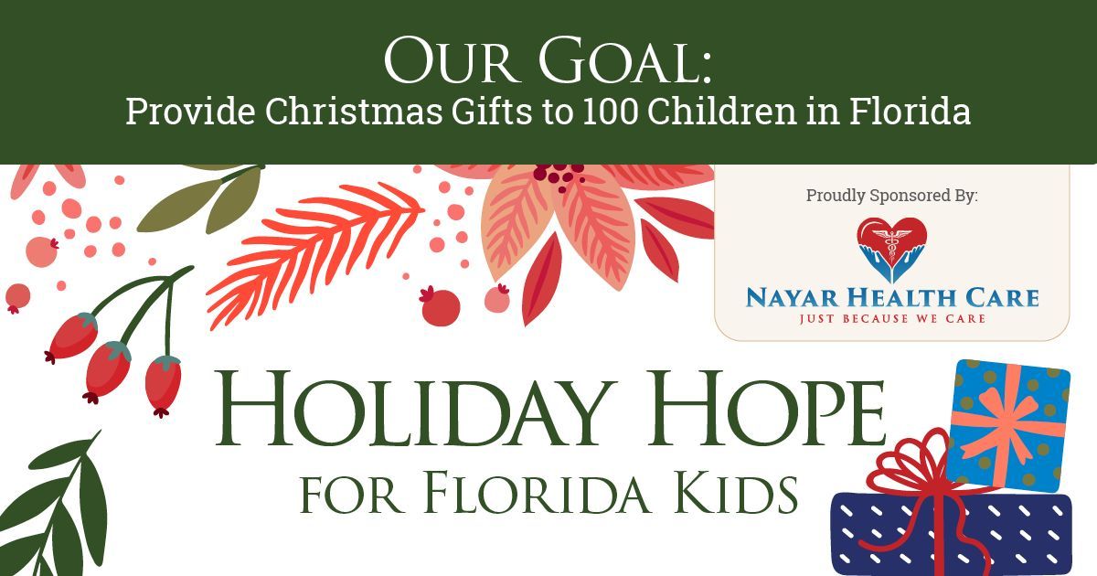 NayarHealthCare's tweet image. #HolidayHope for #FloridaKids 🎁 We&apos;re bringing joy to 100 children across FL—Know a family with kids who could use extra support this holiday? 
How to Refer a Family:
📞 Nayar Health Care: (321) 451-4925
📧 info@nhc.life
⏰ Deadline: December 12, 2025

 #PayItForward