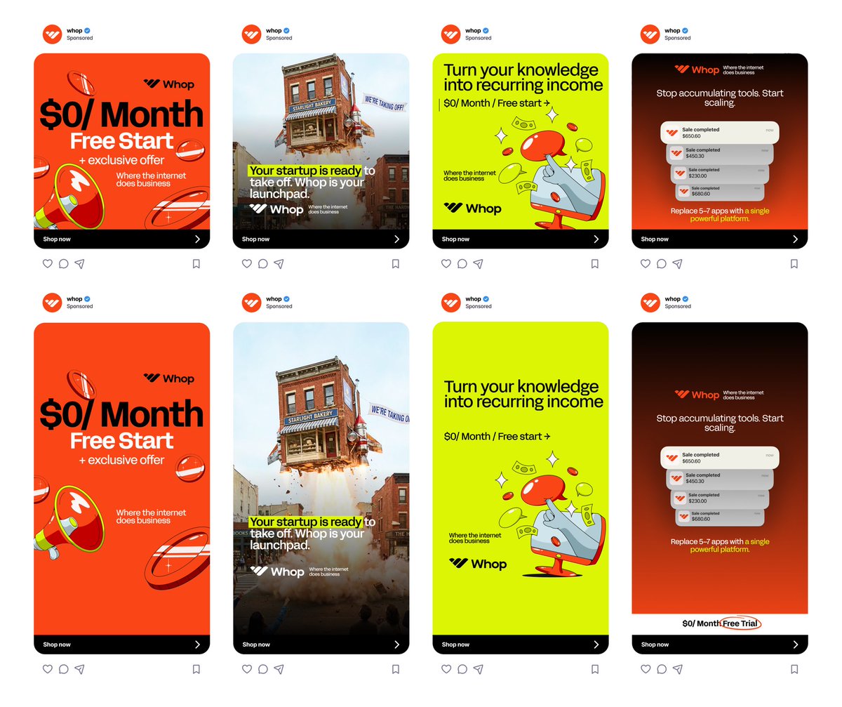 Javizecom's tweet image. Static ad designs work for @WhopIO