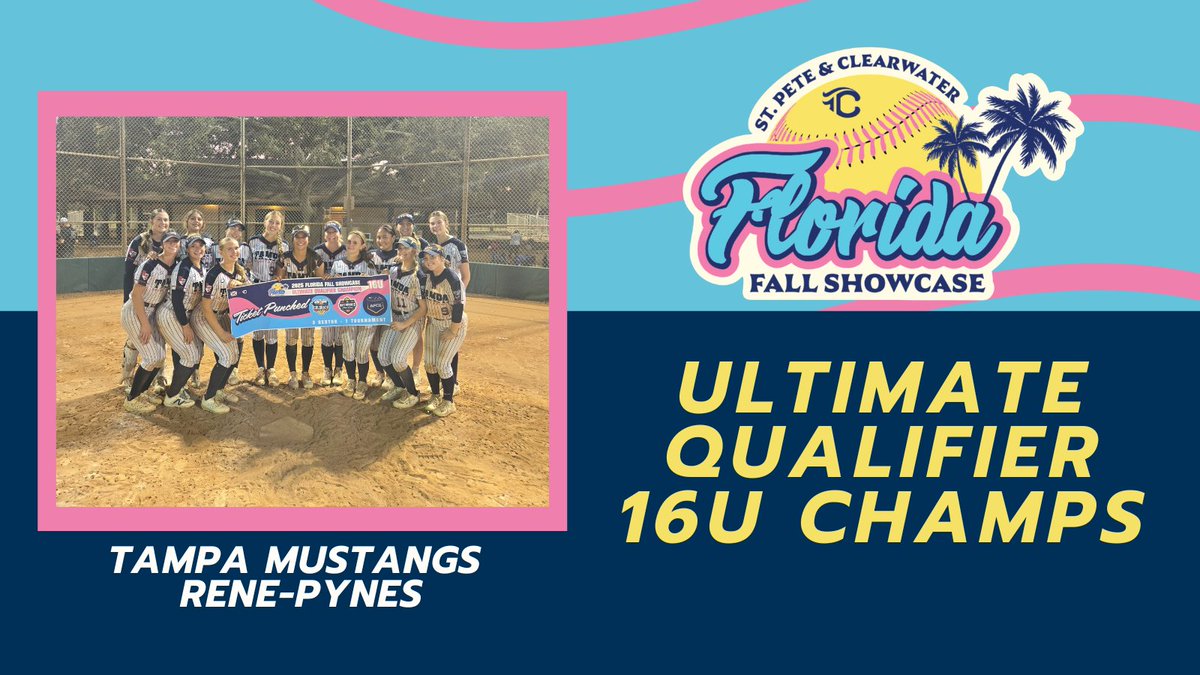 TCSfpEastCoast's tweet photo. Congrats to the Florida Fall Showcase Ultimate Qualifier 16u Champions-Tampa Mustangs Rene-Pynes

They earned 3 prestigious berths in 1 event:
🏆Free Entry to CO 4th of July National Power Pool
🏆TCS Nationals
🏆AFCS Nationals

#tcseastcoastfp 
#ultimatequalifier 
#flfallshowcase https://t.co/9NIsrcH8G0
