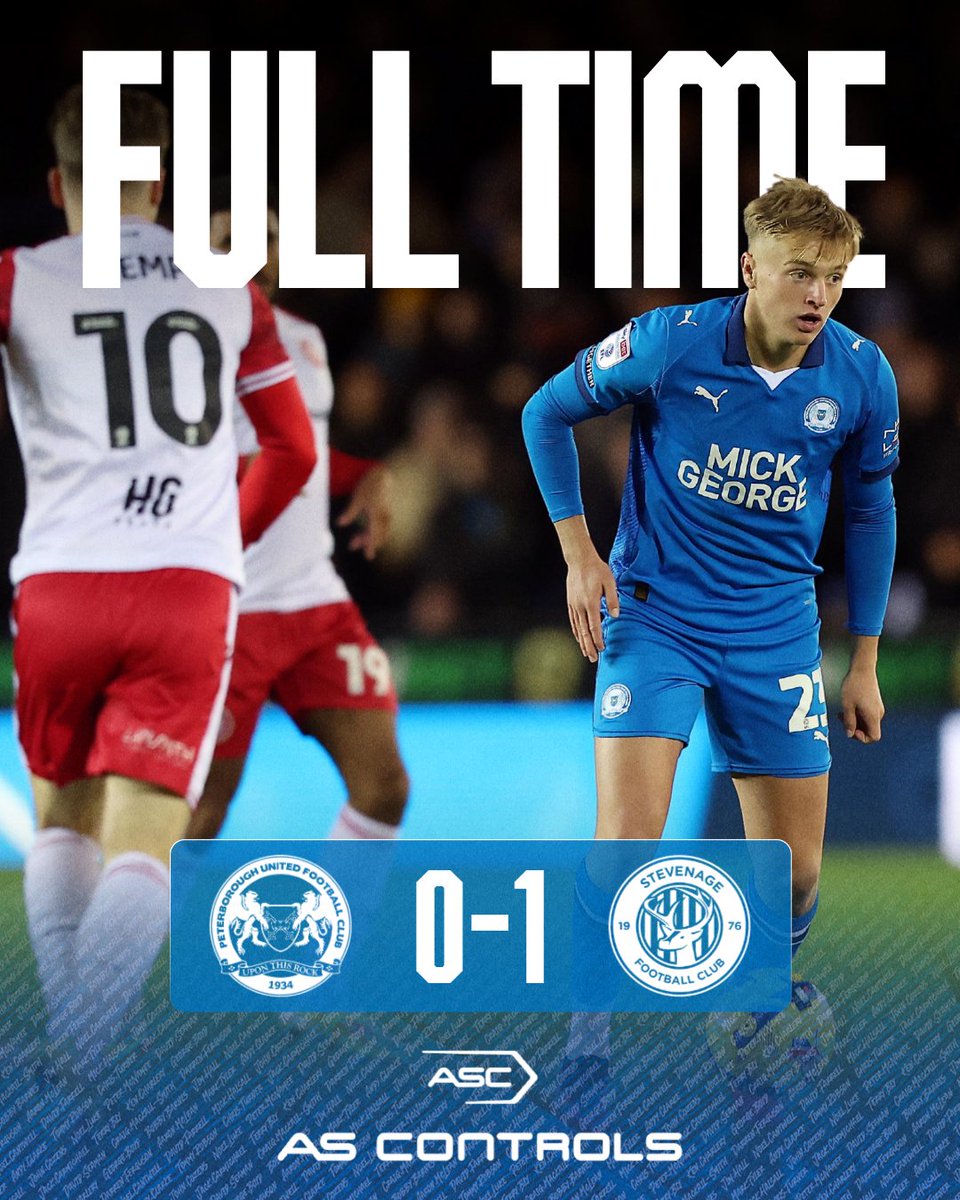 Defeat. Stevenage move to the top of the table after a 1-0 victory at the Weston Homes Stadium.

Full-time brought to you by AS Controls.

🎩 0-1 ⚪ | #pufc