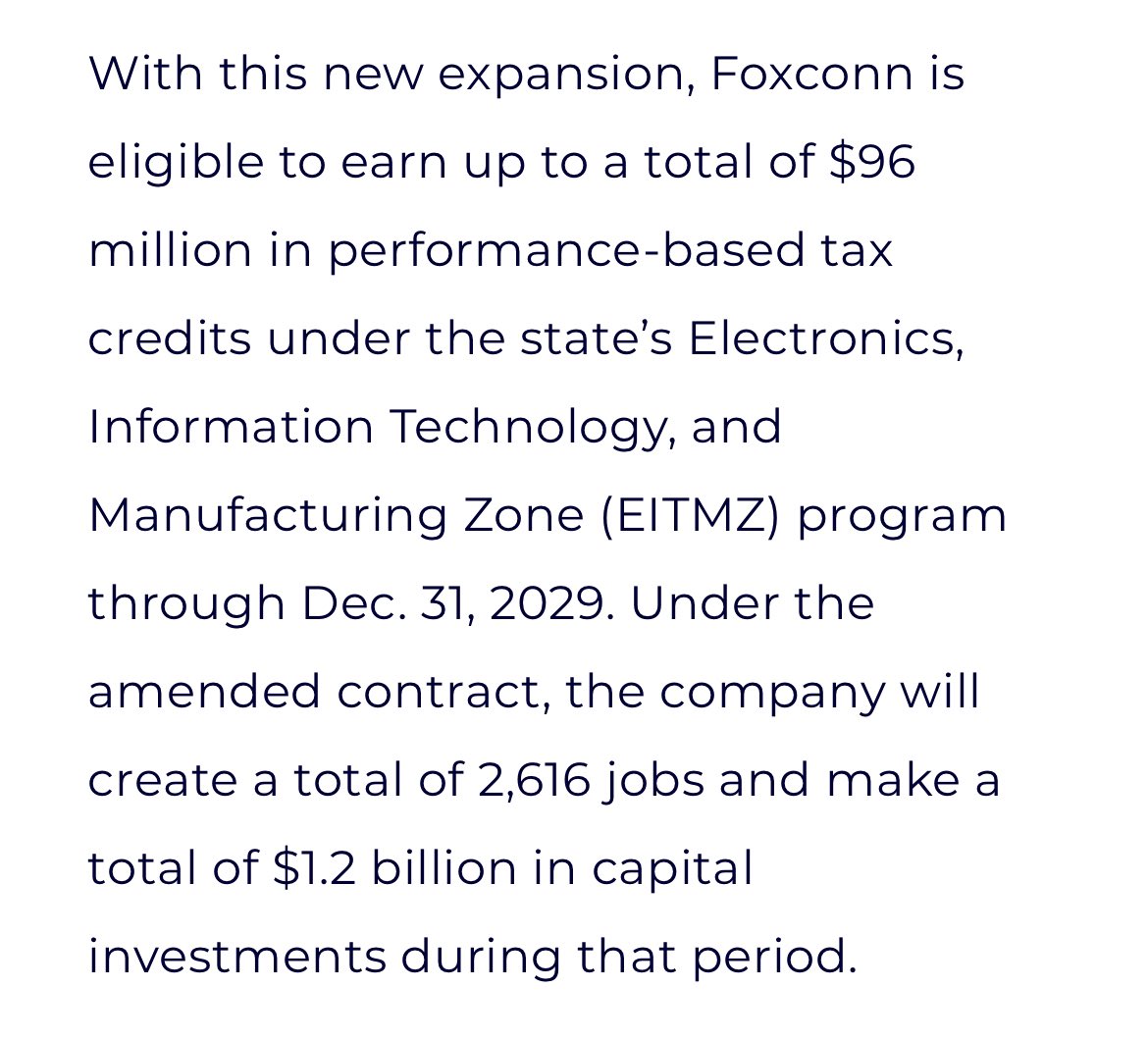 mattsmith_news's tweet image. WEDC announces Foxconn will add 1,374 jobs over the next 4 years to expand its operations in Southeast Wisconsin. The company says it will be making AI servers