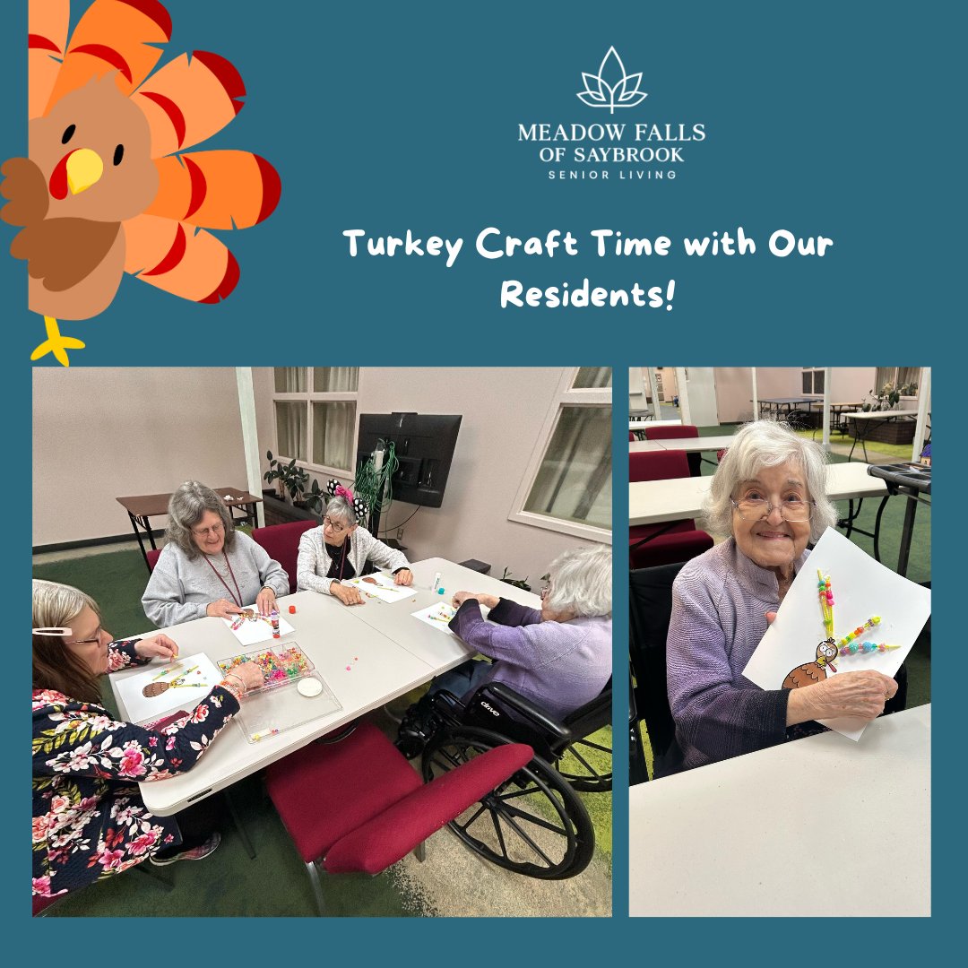 MeadowSaybrook's tweet image. Some of our residents had a wonderful time making their own turkey crafts today! 🦃❤️ Creativity, fun, and smiles all around.

#ResidentLife #TurkeyCraft #FallFun #CreativeAging #SeniorActivities