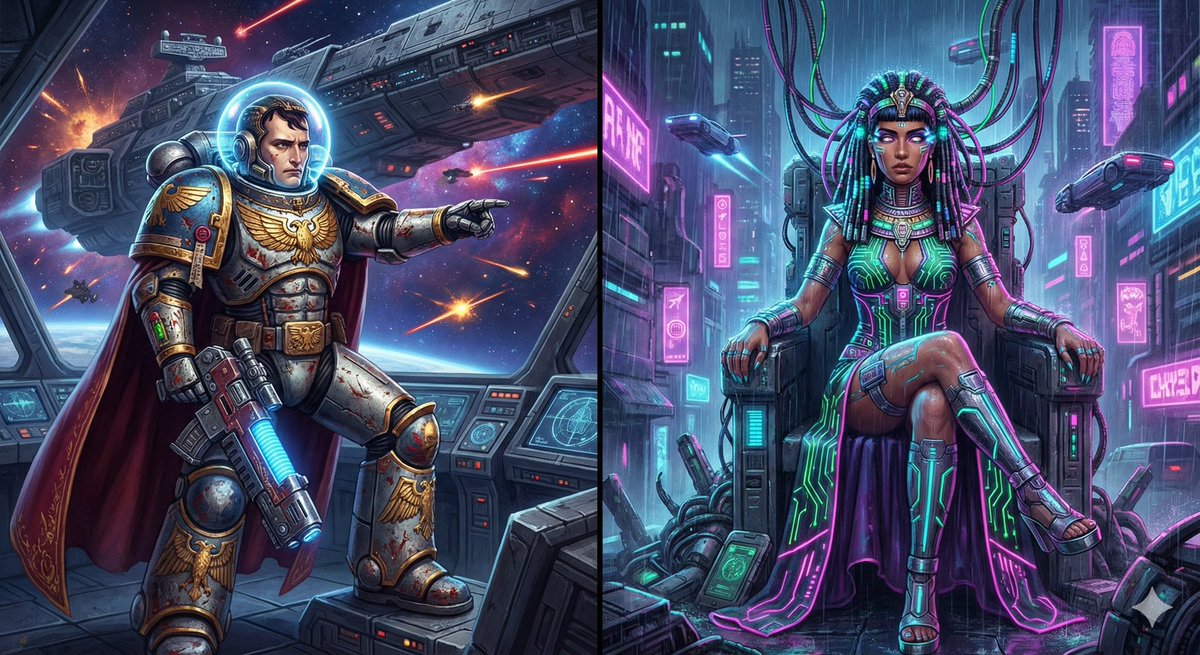 TRaiTechh's tweet photo. 1) Napolyon (Space)
2) Kleopatra (Cyberpunk)
#AIArt
#ArtificialIntelligence
#AIGenerated
#DigitalArt
#AIArtwork
#AIImages
#MachineLearningArt
#NeuralNetworkArt
#AICreativity
#GeneratedByAI https://t.co/uiL95yehM1