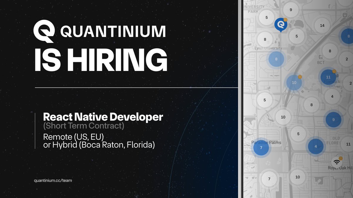 Quantinium_fdn's tweet image. We&apos;re hiring a React Native Developer on a short-term contract to help bring the Quantinium Wi-Fi mobile app into production 👨‍💻 🧑‍💻

Core build is done - now we need someone who can refine, stabilize, and ship fast across iOS and Android.
If you’ve taken products from “almost…