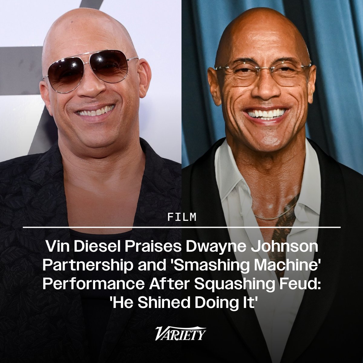 Vin Diesel celebrates Dwayne Johnson's "unforgettable" partnership and "Smashing Machine" performance after ending their feud: "He brought us back in time and shined doing it."

"Let me celebrate Dwayne. People don’t understand what it takes to uphold a global perception every