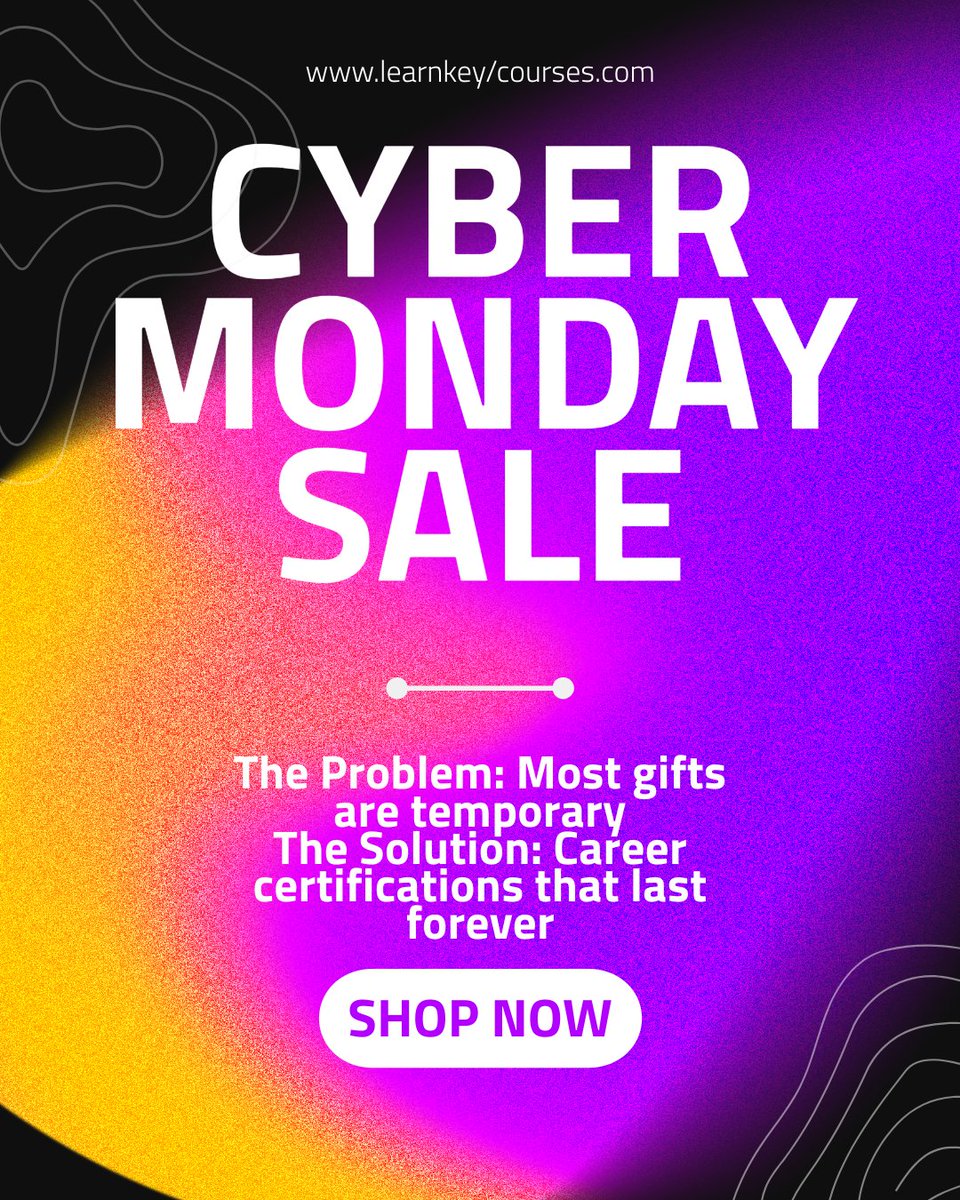 LearnKey's tweet image. 🤔 CYBER MONDAY: TIRED OF GIVING GIFTS THAT GET FORGOTTEN? Give something that changes lives: Complete certification bundles that lead to REAL career results! 🚀

THIS is the gift that keeps on giving! 💝
👉 Contact us: learn@learnkey.com | 800-865-0165
#LearnKey  #CyberMonday