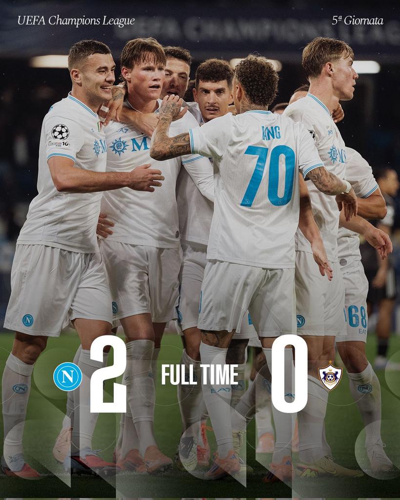 ⏹️ Full time: #NapoliQarabag 2-0

💙 #ForzaNapoliSempre