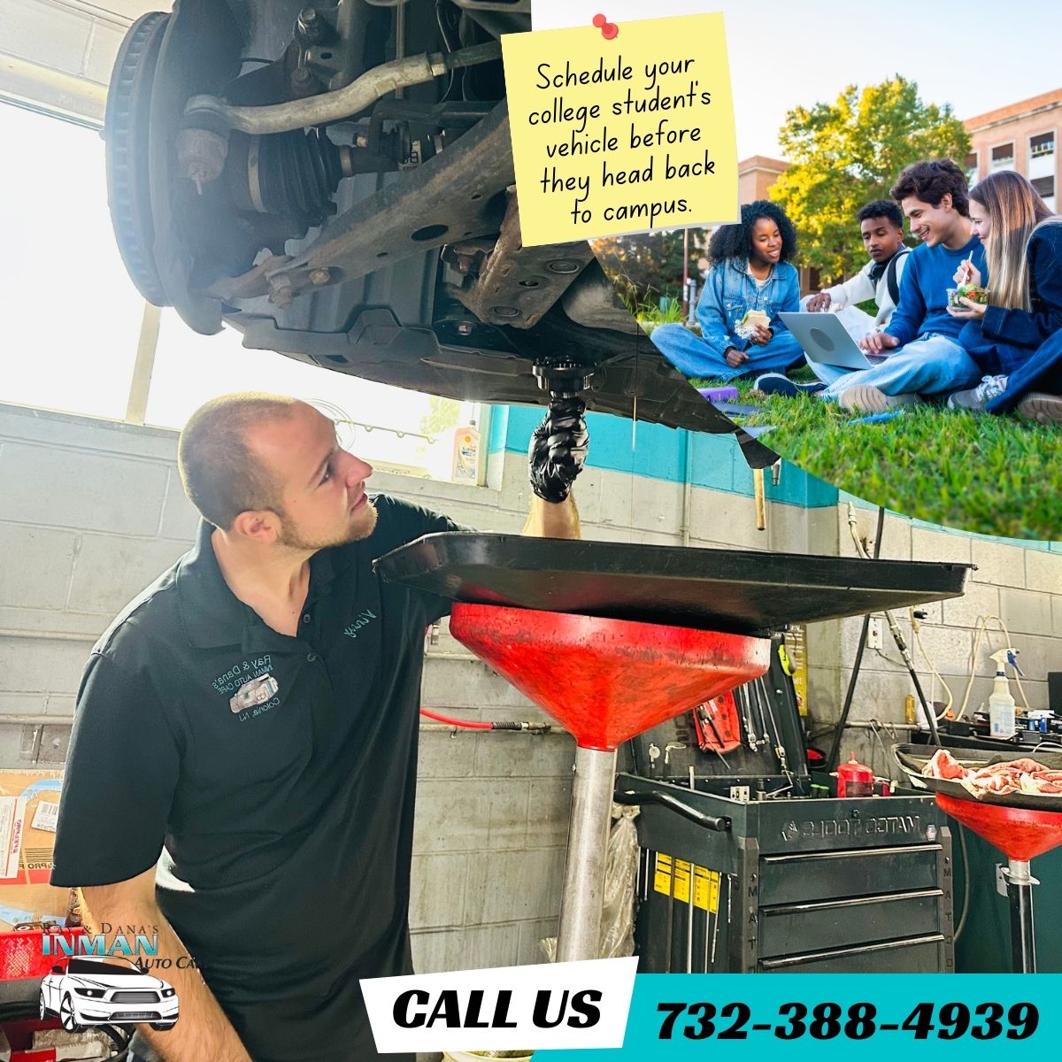 InmanAuto's tweet image. 🚗📚 Parents: #Thanksgiving break = perfect time to #service your #college kid’s #car! #Oil, brakes, battery, tires &amp;amp; more ✅ Quick check now = safe drive back &amp;amp; peace of mind. #Book fast,  holiday spots fill up! 
.
.
.
#InmanAutoCare #CollegeKids #SafeTravel #NJAutoRepair