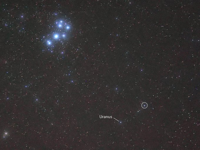 Uranus with the Naked EyeIt’s been years since I last spotted this distant ice giant without any optics, so last night (Nov 22) under a ridiculously transparent sky, I went for it, and there it was.Okay, I cheated a tiny bit: I peeked through binoculars first just to make dead