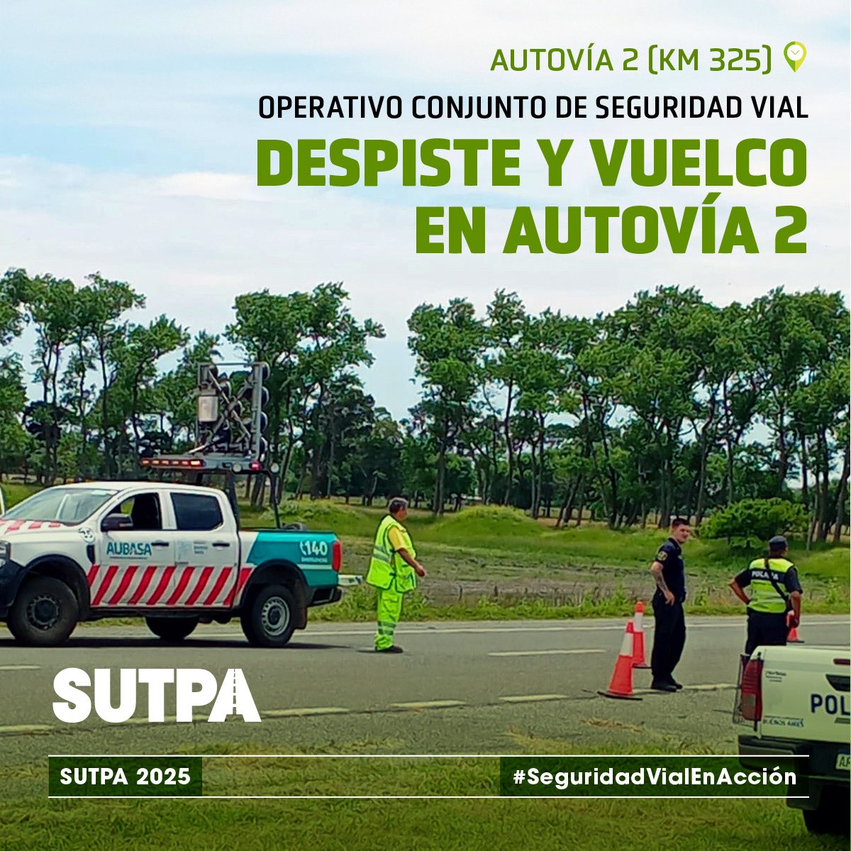 Hoy nuestros compañeros de la base de Seguridad Vial de Maipú participaron de un operativo coordinado ante un despiste y vuelco en la Autovía 2. A través de la rápida intervención de los equipos de emergencia, se garantizó la seguridad en la zona y la asistencia correspondiente✌🏻