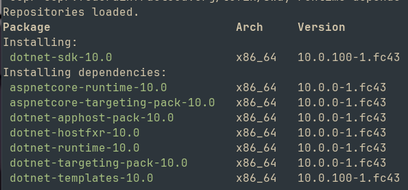 Programazing's tweet image. No more release candidate for @dotnet 10 on @Fedora! 🎉