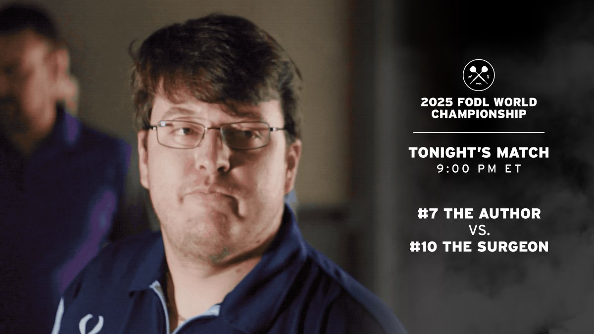 FODartLeague's tweet image. DARTS NIGHT ON TWITCH, WORLDS EDITION!

9:00 PM ET: Group Stage - First to 2 Sets
#7 The Author (1-1) vs. #10 The Surgeon (3-0)

Alpine Stranger has tonight's call live on Twitch: twitch.tv/fodartleague
