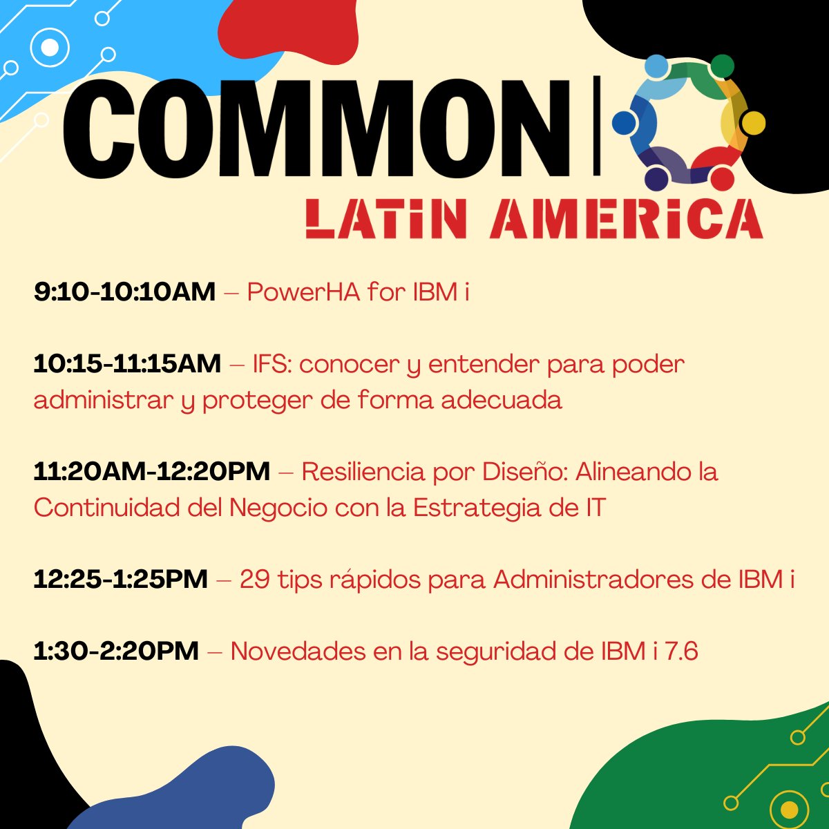 COMMONug's tweet image. ¡La agenda de la conferencia GRATUITA de COMMON LATAM ya está disponible! Explora las sesiones que se vienen y reserva tu lugar en este evento sin costo, presentado en español. ¡No te lo pierdas!

Regístrate aquí:hubs.li/Q03VKpN20