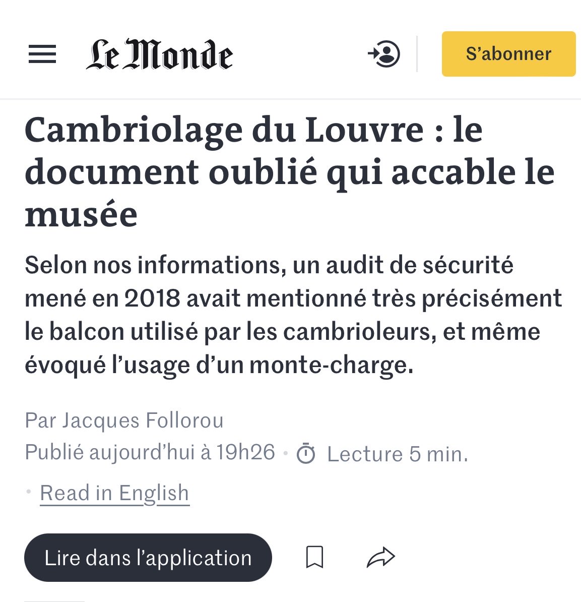 renaudpila's tweet image. De mieux en mieux. Les directions du Louvre savaient depuis 2018..  Un audit mené par Van Cleef and Arpels
