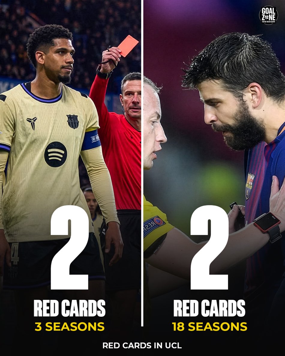 VisionBlaugrana's tweet image. Deux rouges chacun. L’un en 18 saisons, l’autre en 3. Faites-en ce que vous voulez !