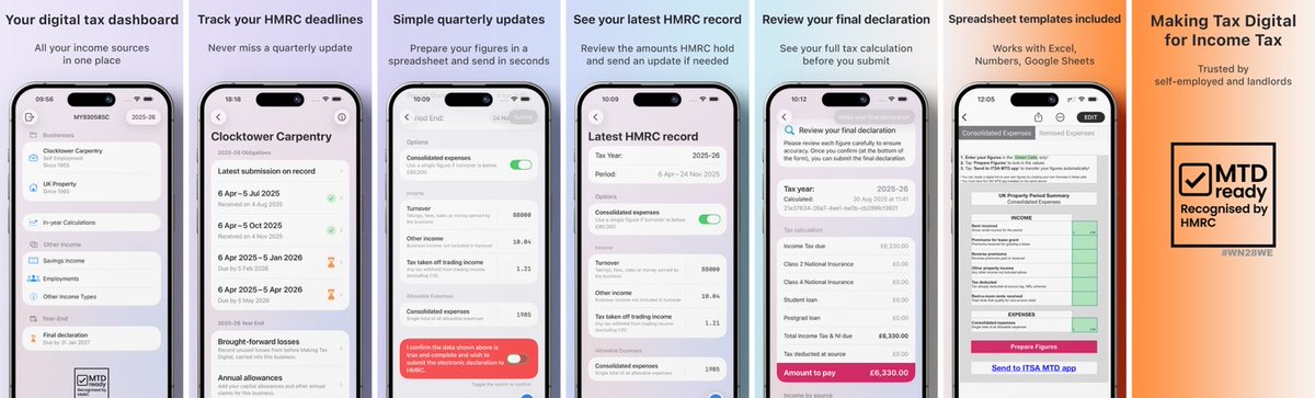 mtd_apps's tweet image. Screenshots completed for the iPhone/iPad versions of out Making Tax Digital app. Should be live on the App Store shortly. #mtd #makingtaxdigital #hmrc #itsa