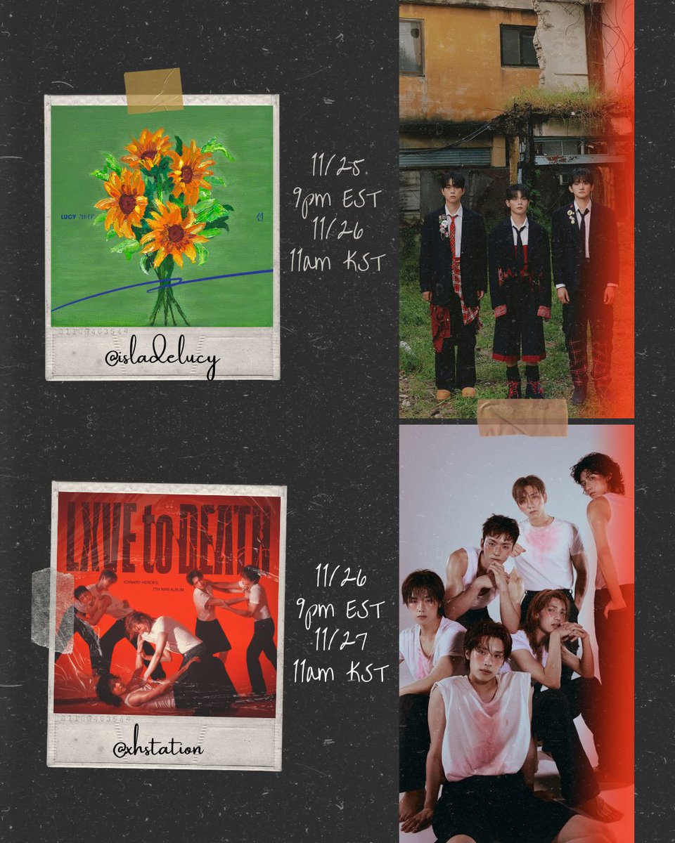 🗓️Join us these next two days on <a href="/STATIONHEAD/">STATIONHEAD</a> for #LUCY x #XdinaryHeroes collab with <a href="/XH_STATION/">XHSTATION</a>!
📌 Nov. 25th @ 9pm EST | Nov. 26th  @ 11am KST
stationhead.com/isladelucy
📌 Nov. 26th @ 9pm EST | Nov. 27th @ 11am KST
stationhead.com/xhstation

<a href="/BANDLUCY_mystic/">BAND LUCY | 밴드 루시</a> <a href="/XH_official/">Xdinary Heroes</a>