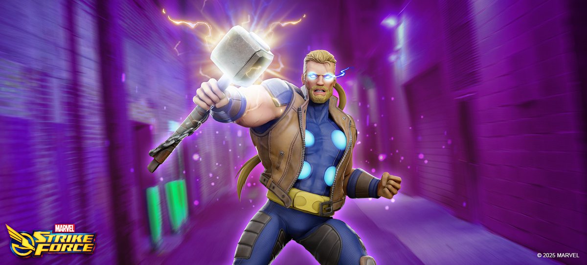MarvelStrikeF's tweet image. Thunderstrike’s electric power surges with the arrival of the Thunderstrike Raid, a new, limited-time challenge that combines solo and Alliance gameplay. 

Click the link below to see all the details!