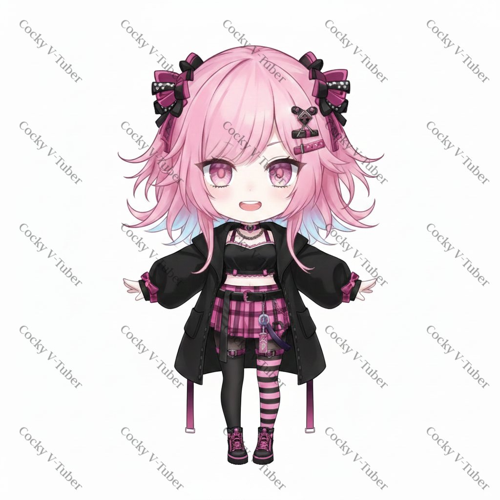 VtCocky's tweet image. Chibi coloring complete |Dreamy pastels + expressive details. DM for commissions! #Live2DModel #ArtistOnX