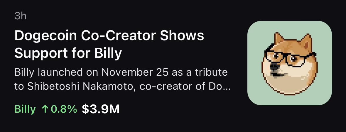 Oh shit didn’t see this <a href="/Pumpfun/">pump.fun</a> article

$billy to a Billy!!!!

J7Dx5yPbPD5e5BmrSvJyi4n4XRUR2kWqWYaxaSWdpump