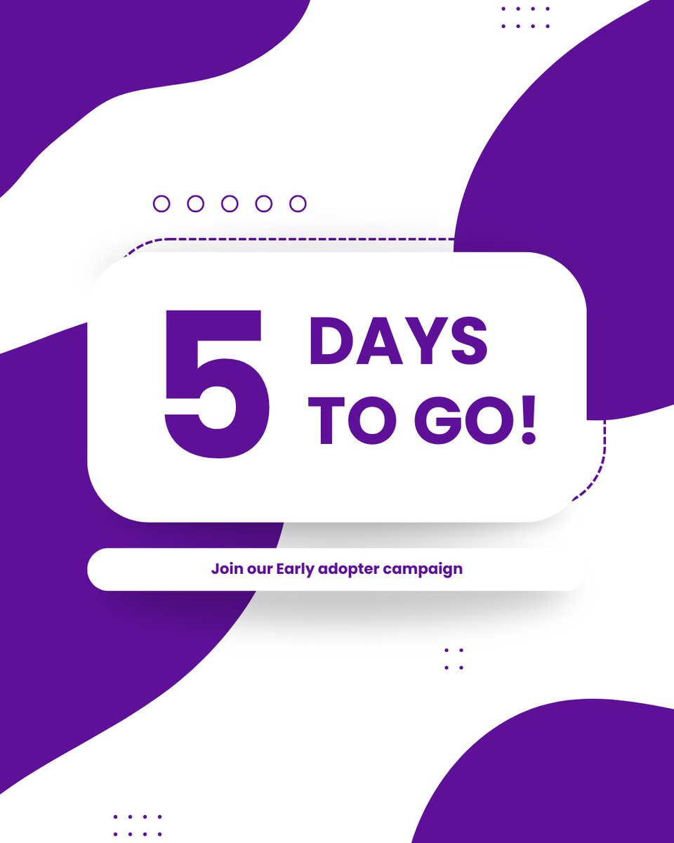 5 days.
That's how long you have to: 
→ Grab a Fast Track spot (if any are left) 
→ Compete for $250 USDC in Showcase 
→ Lock in Early Adopter status forever

Clock's ticking friends. Don't be the "I meant to sign up" person.