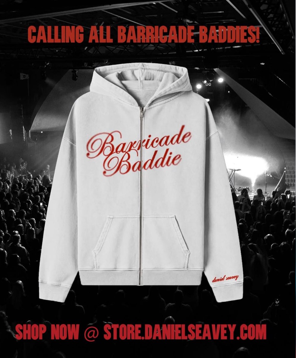 🚨| Daniel Seavey has officially released the ‘Barricade Baddie’ zip up on his website 

purchase here: store.danielseavey.com/products/barri…