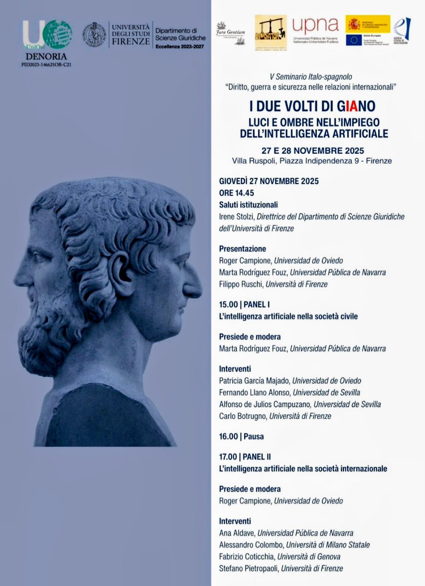 El jueves 27 nos encontraremos amigos y colegas iusfilósofos en Villa Ruspoli [Florencia] para hablar de las luces y sombras de la IA.
