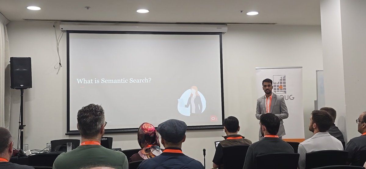 LinoSchilde's tweet image. AUSOUG Connect 2025 in Melbourne is officially on its way!!!!!

#dev stream opened by #oracle #orclAPEX PM Aswin Rao 

#fullRoom learning about #AI #vector searches