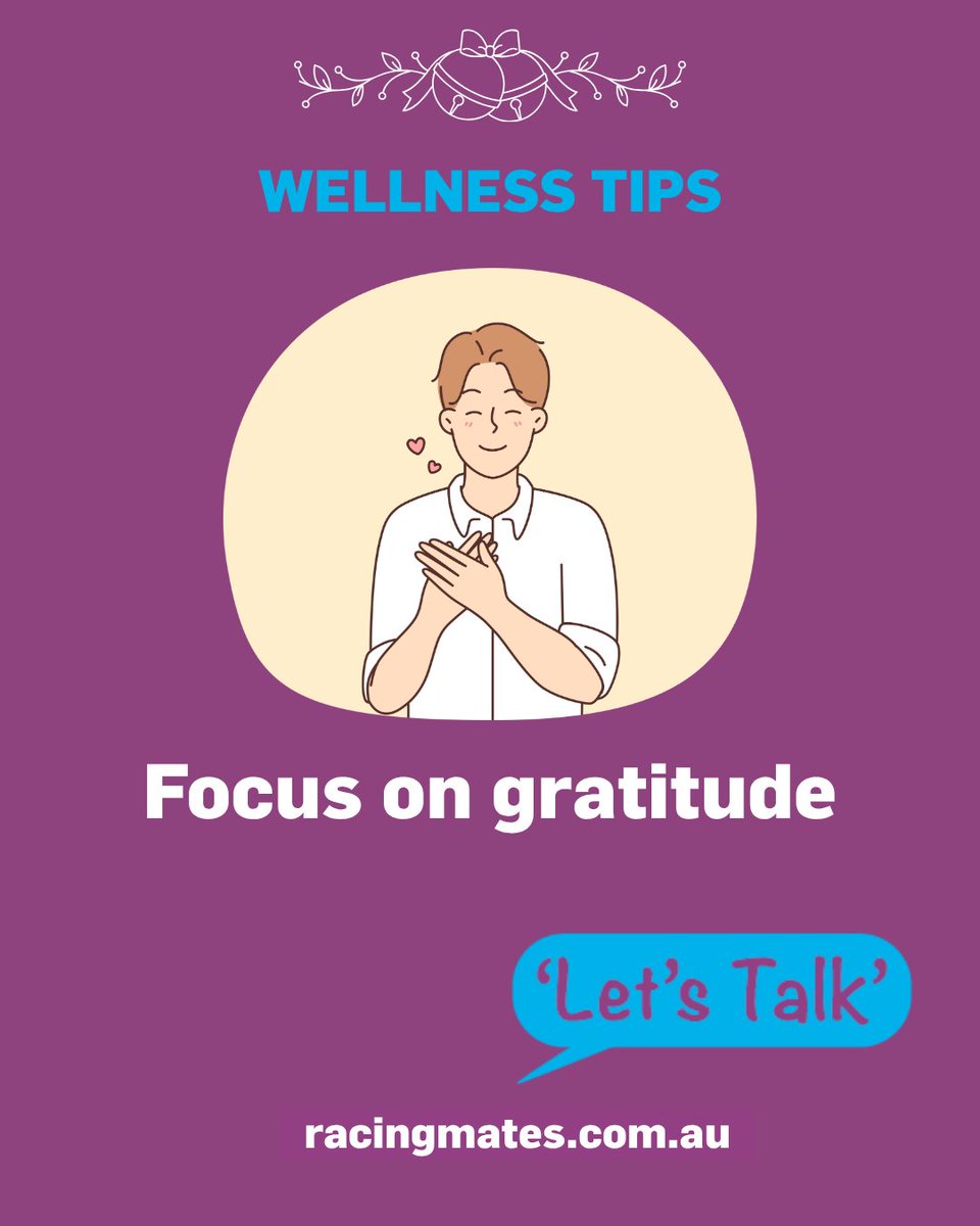 Remember what’s meaningful to you and focus on gratitude this holiday season.
Take a moment to be thankful for what you do have – not what you don’t have.
#RacingMates #PeerSupport #RacingIndustry #MentalHealthMatters #StrongerTogether