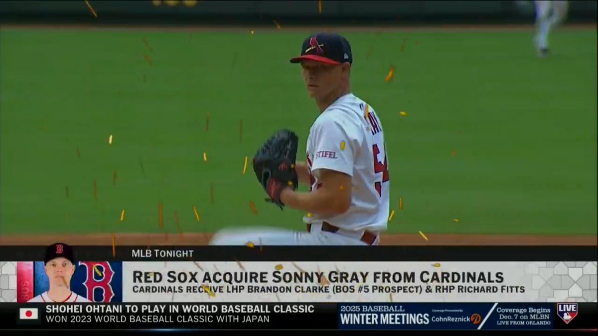 .@Jared_Carrabis shares his reaction to the Red Sox trading for Sonny Gray.

Gray logged 180.2 innings with a 4.28 ERA as a Cardinal in 2025. 