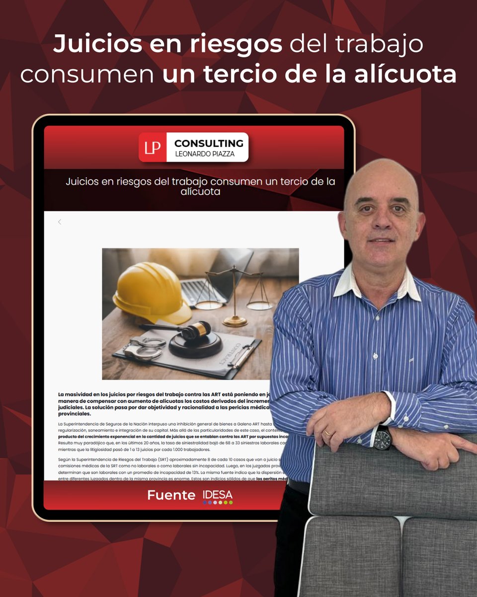 lpconsultinglp's tweet image. 💻Juicios en riesgos del trabajo consumen un tercio de la alícuota

✅Fuente IDESA

🌐Encontrá el informe completo en mi página web en la pestaña &quot;Informes Idesa&quot;👇🏻 Lpconsulting.com.ar

#informe #economia