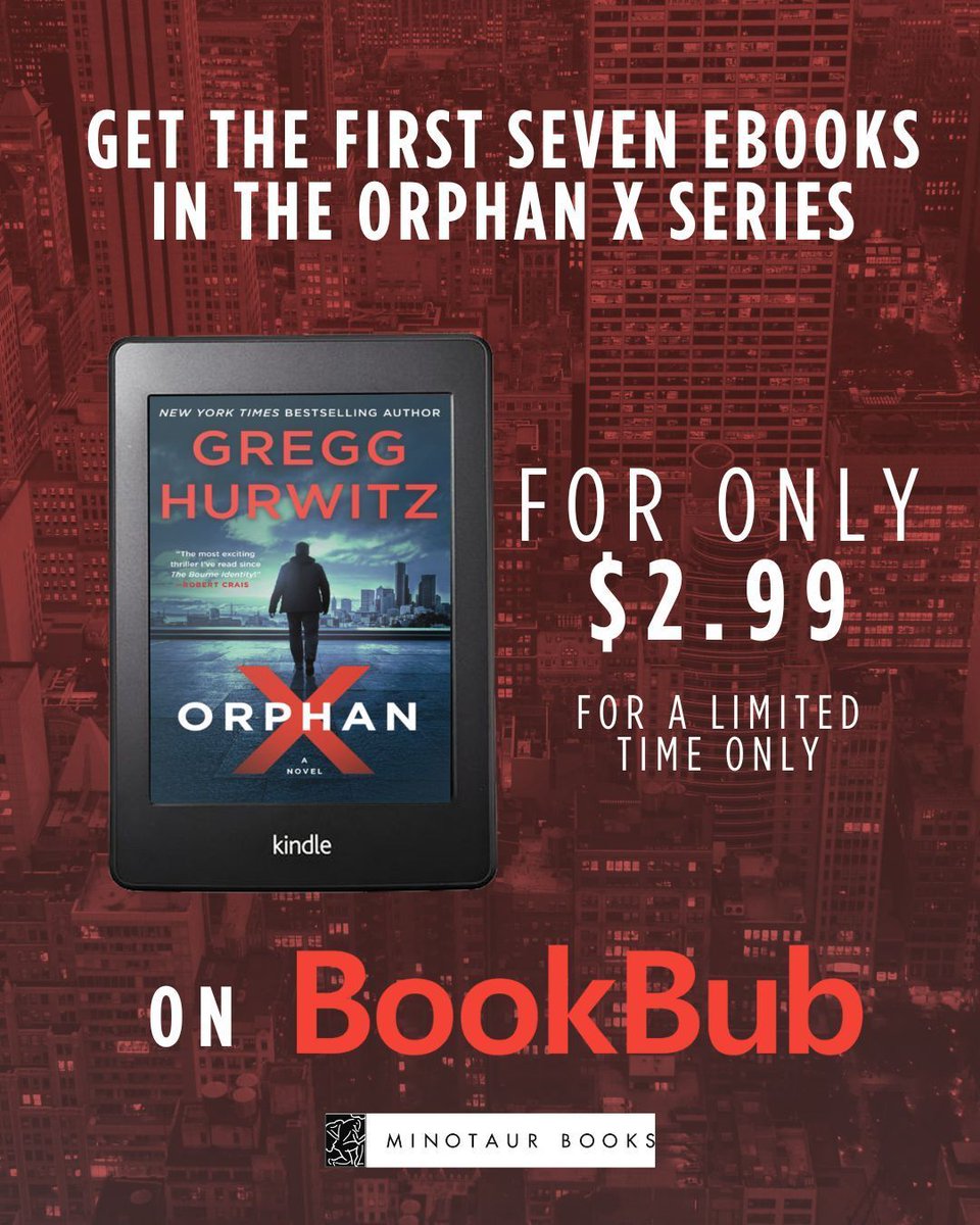 Craziest deal in the history of Orphan X. 

From right now through 12/2 you can get the first 7 Orphan X books for $2.99 each!

That's: Orphan X, The Nowhere Man, Hellbent, Out of the Dark, Into the Fire, Prodigal Son, and Dark Horse.

buff.ly/ki9lA91