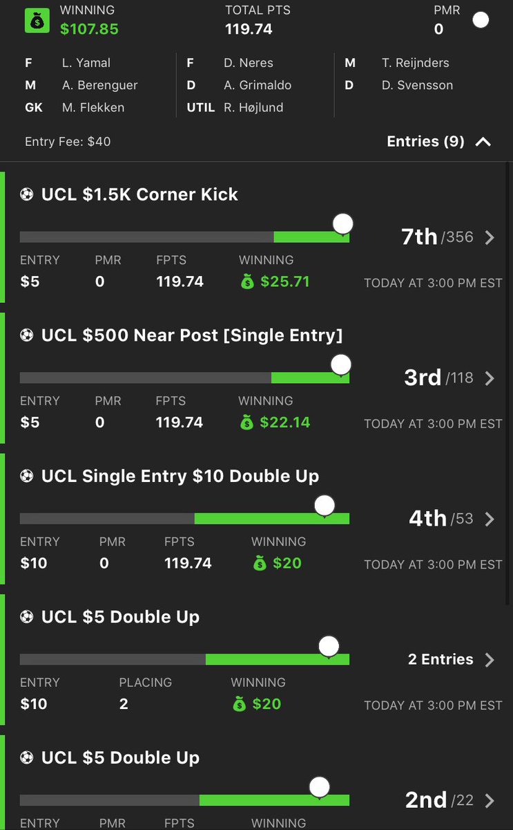 Some Champions League cash leading us into Thanksgiving NFL ⚽️💵

If only Hojlund didn’t miss that PK 🤦🏻‍♂️
