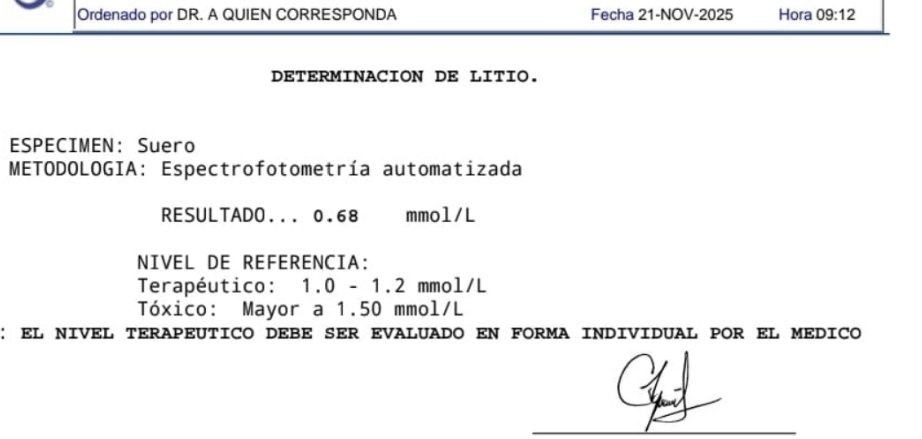 El Carbonato de Litio es un 💊 que tiene indicación de 1era línea en pacientes c/ #TrastornoBipolar

De la misma forma es tratamiento de 2da elección en pacientes c/#Depresión, sobre todo en aquellos donde existe ideación suicida

Posteriormente se debe de medir en #Sangre