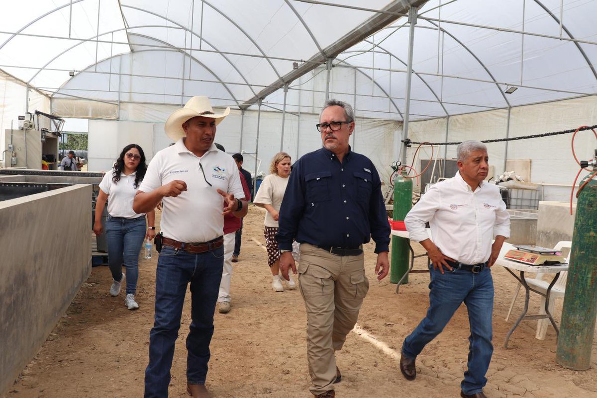 RigoSalgadoV's tweet photo. En Santa María del Tule, #Oaxaca, visitamos la Unidad Acuícola de Tilapia “Daxpi” donde nos reunimos con compañeras y compañeros acuacultores.

En la reunión brindamos información sobre Cosechando Soberanía para Acuacultura, Bienpesca y las acciones de ordenamiento y fomento que realizamos en @Conapesca . 

Agradezco al Ing. Víctor López Leyva, Secretario de Fomento Agroalimentario y Desarrollo Rural de Oaxaca por acompañarnos hoy en representación de nuestro amigo gobernador, @salomonj a quien envío un afectuoso saludo.