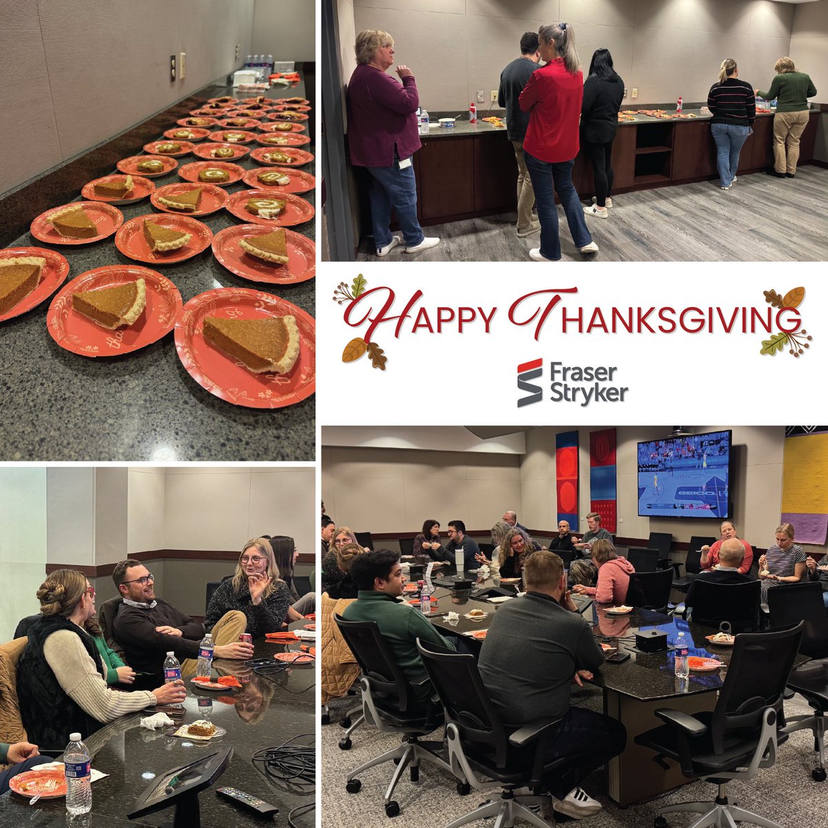 We celebrated Thanksgiving with a slice (or two) of our favorite seasonal desserts! 🥧 Grateful for these sweet moments shared with a great team.

Happy Thanksgiving from all of us at Fraser Stryker!