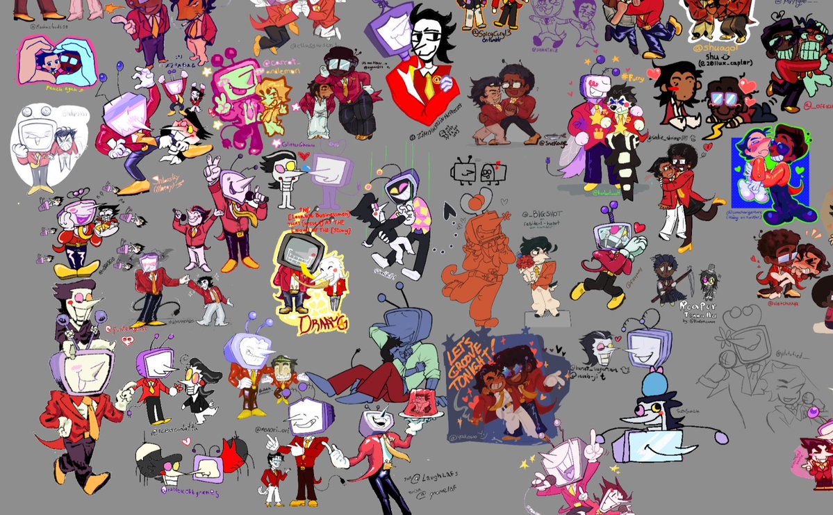 burntfortune500's tweet image. THANK YOU TO EVERYONE WHO DREW A CHIBI !!!!! thank you all for indulging my whims. here is the final collage [split into 4 becaude twitter couldn&apos;t handle the full size]