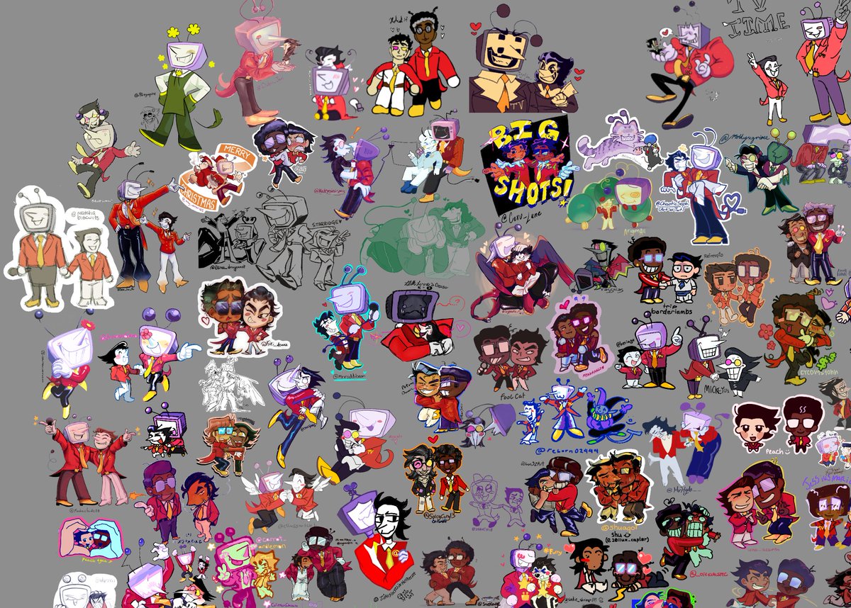 burntfortune500's tweet image. THANK YOU TO EVERYONE WHO DREW A CHIBI !!!!! thank you all for indulging my whims. here is the final collage [split into 4 becaude twitter couldn&apos;t handle the full size]