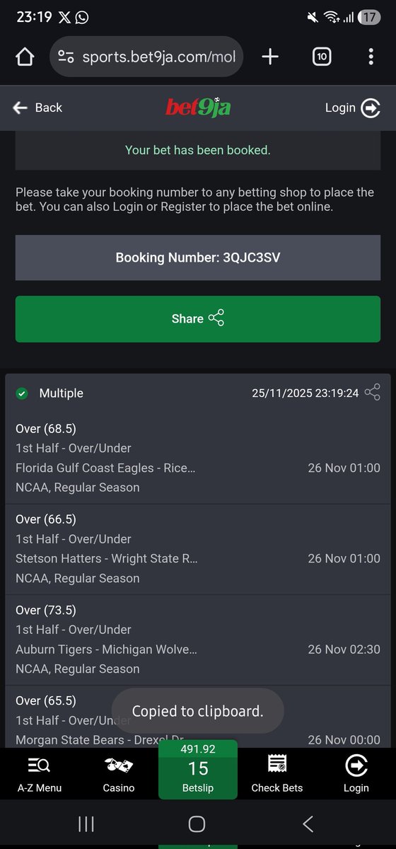 ConvertOdds's tweet image. NCAA on Bet9ja #Bet9jaCode 

3QJC3SV