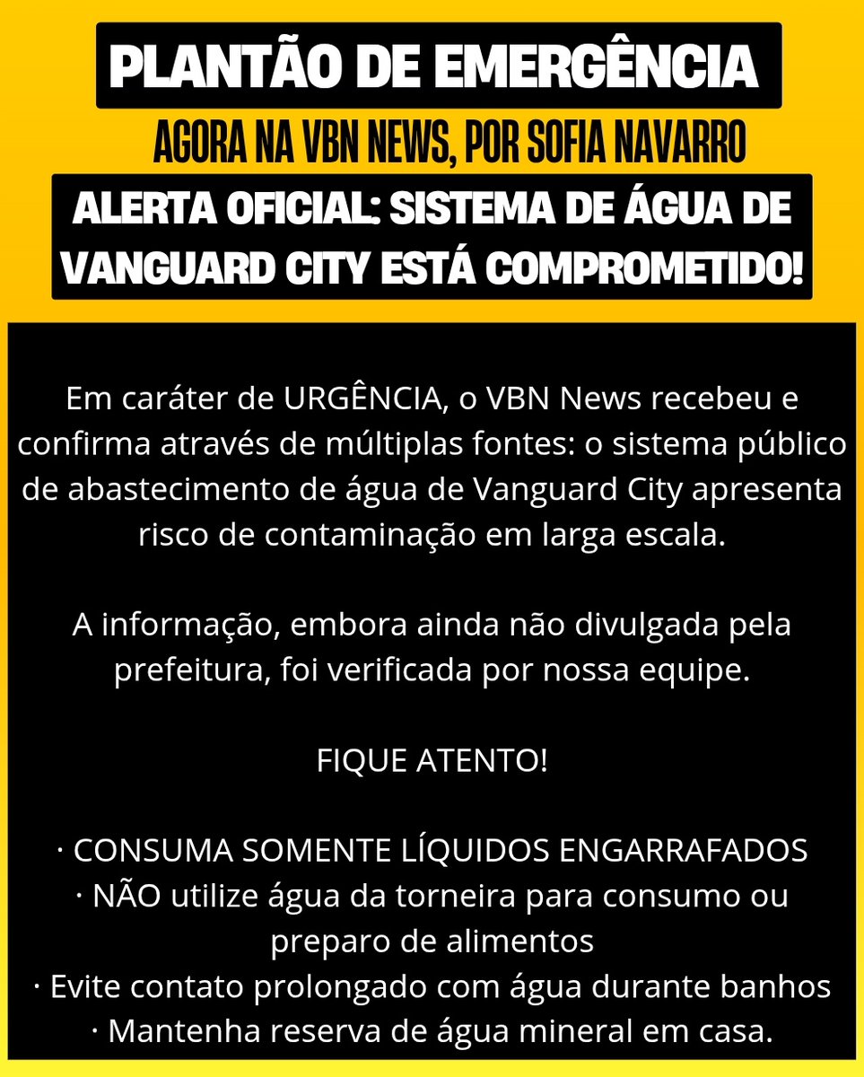 AuroraDNews's tweet photo. Informações prestadas como serviço público.
#AlertaVanguardCity #ÁguaContaminada #Emergência #VBNNews #SegurançaPública #PlantãoDeNotícias https://t.co/1wNwOT10IB