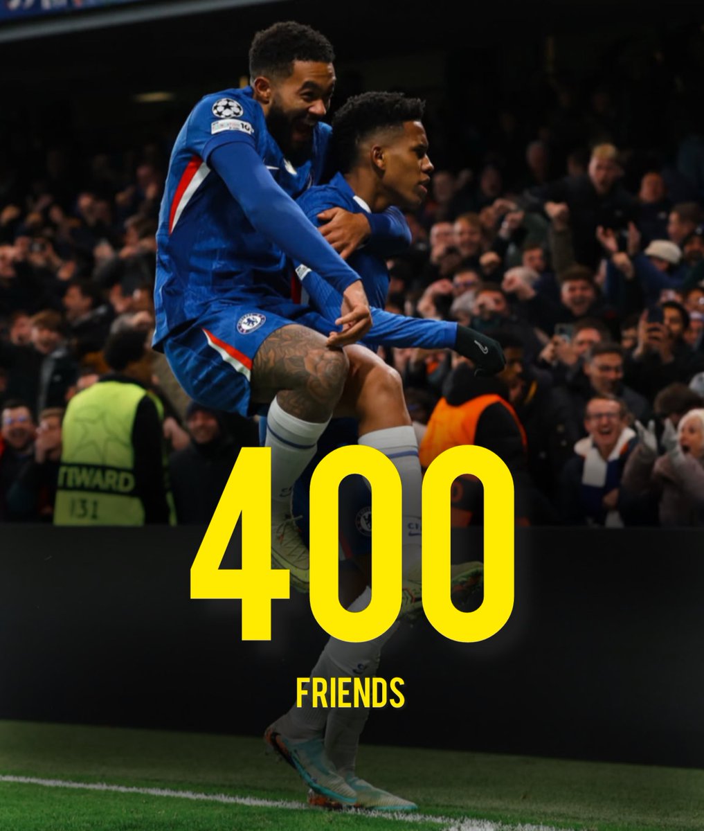 CFC_ms3's tweet image. Chelsea win, Estevao Master class , Reece James assist . AND 400 FRIENDS 😭💙 what a night.