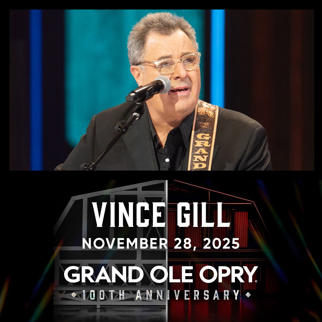 VGcom's tweet image. Vince is celebrating the 100th birthday of the @opry this Friday, November 28th!

Get your tickets at Opry.com or listen live on @WSMradio. It's sure to be a special night!
