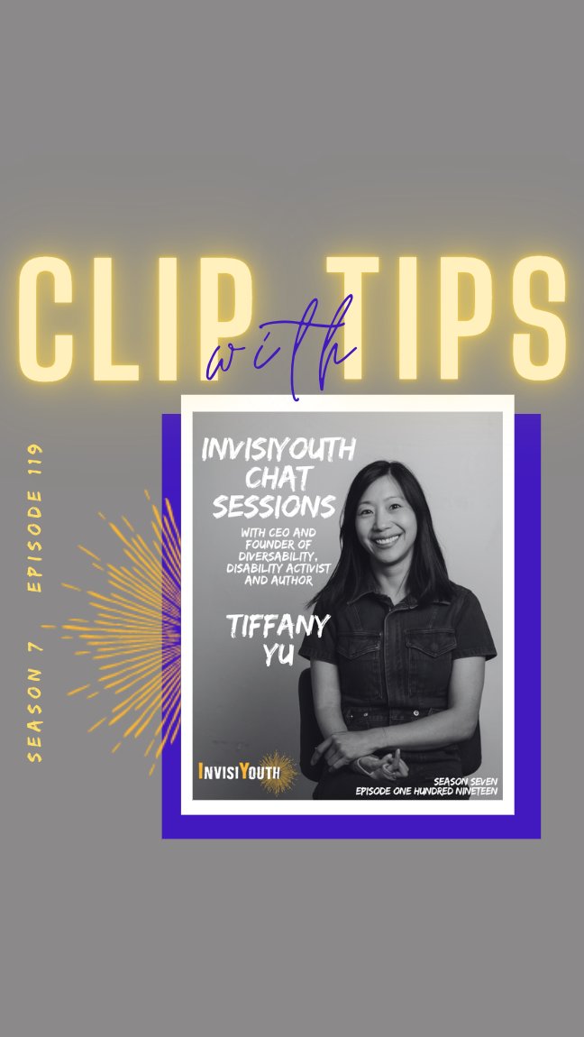 InvisiYouth's tweet photo. Exclusive Clip from video #podcast E119 of #InvisiYouthChatSessions with CEO of @Diversability, disability activist &amp; author @ImTiffanyYu 🎙 the clip below! Full Episode on YouTube, Apple Podcasts &amp; Spotify!
https://t.co/RtCYw2Jwtz https://t.co/BWVSEVhz9H