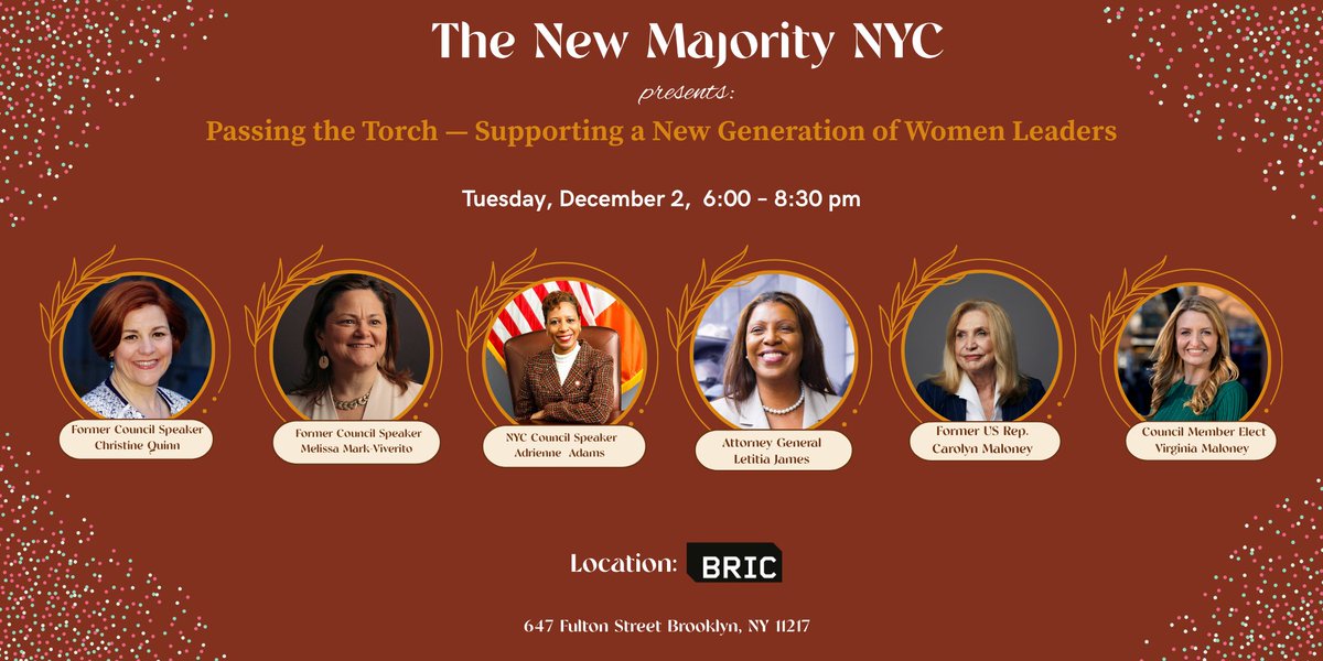 NewMajorityNYC's tweet photo. We are one week out from our Annual Fundraiser: Passing the Torch — Supporting a New Generation of Women Leaders!

Get your tickets at the link in our bio. We hope to see you there! https://t.co/o67hoKDAds
