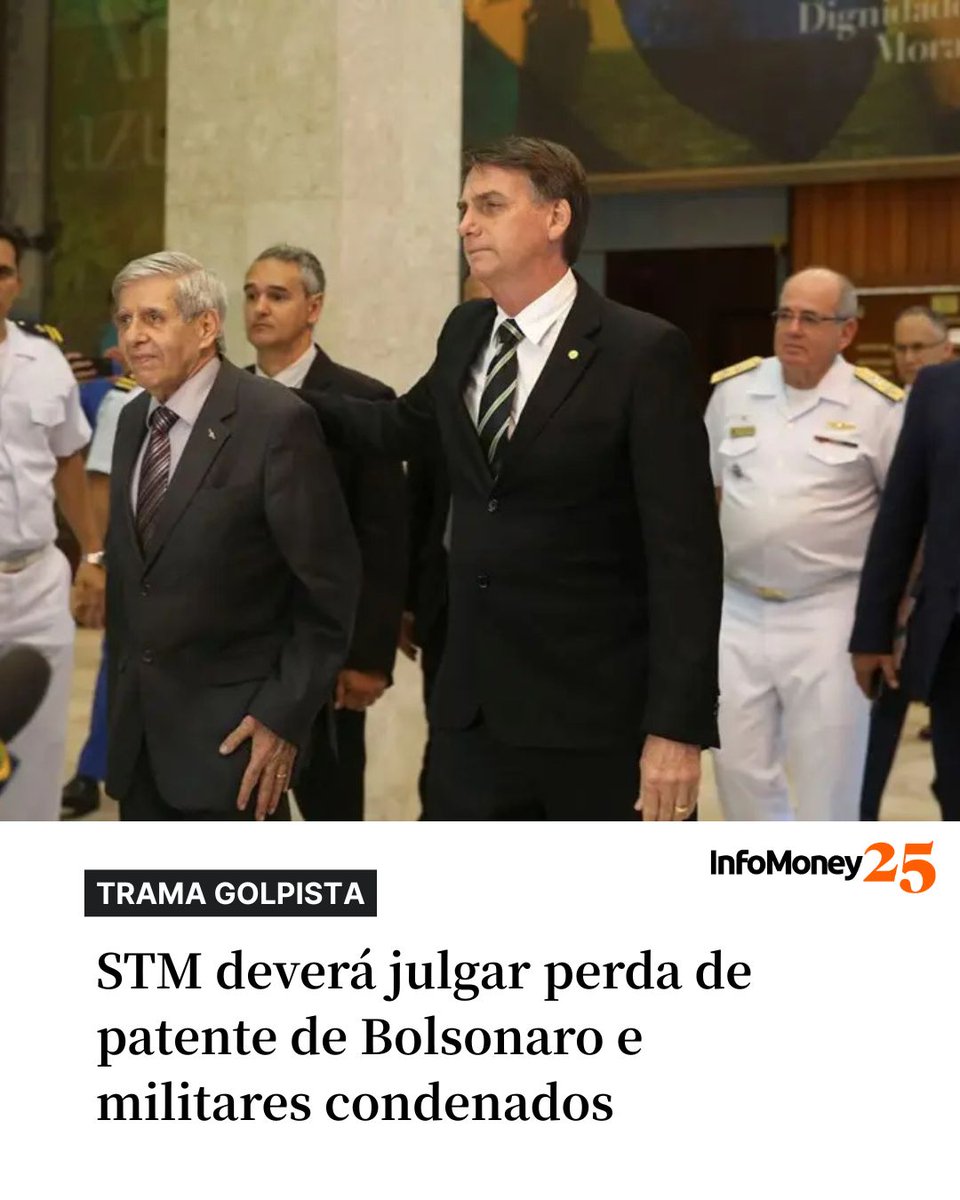 TRAMA GOLPISTA

Com a declaração de trânsito em julgado das condenações e as prisões dos acusados, o ex-presidente, que é capitão da reserva do Exército, os generais Augusto Heleno, Paulo Sergio Nogueira, Braga Netto e o almirante Almir Garnier deverão ser alvo de uma ação de
