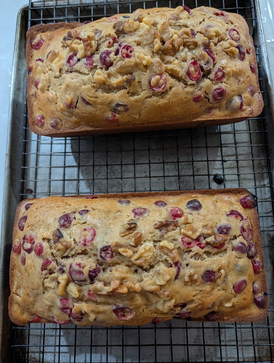 Apple Cranberry Walnut bread for Turkey Day.