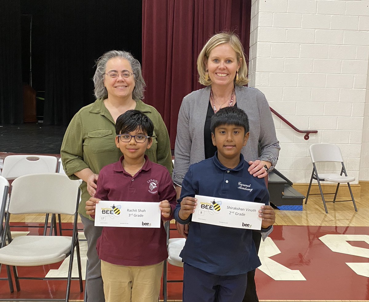 CaravelAcademy's tweet image. Congratulations to our Lower and Middle School Spelling Bee winners!  
Lower School Winner:  Shirakshan Vinot
Lower School Runner-up:  Rachit Shah

Middle School Winner:  Kshirja Chauhan
Middle School Runner-up:  Shaleen Shah

#caravelacademy #caravelfamily #caravelspellingbee