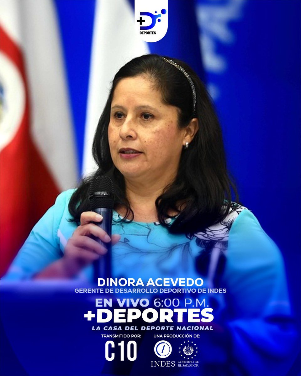 indeselsalvador's tweet photo. Hoy, en +Deportes, nos acompañará Dinora Acevedo, gerente de Desarrollo Deportivo de INDES, para dar conocer los finalistas de los Premios E&G 2025 y el inicio de la votación del público. 🎖️✨ 📺🇸🇻

Sintoniza @Canal10Sv en punto de las 6:00 p.m. 🤩🔝

#LaCasaDelDeporteNacional
#ConstruyendoElCamino